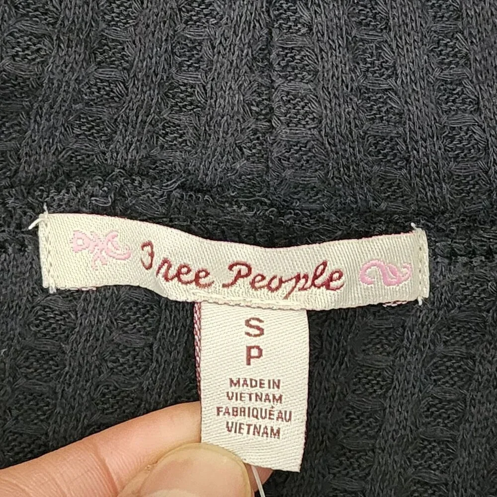 NWT Free People Juicy S Long sleeve Thermal Cowl neck Open Back Sweater Women's